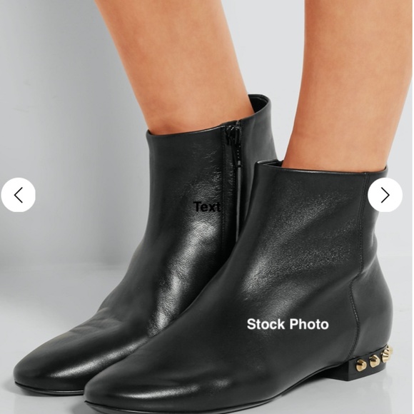 Balenciaga Black Leather Studded Heel Ankle Boots - Picture 8 of 8